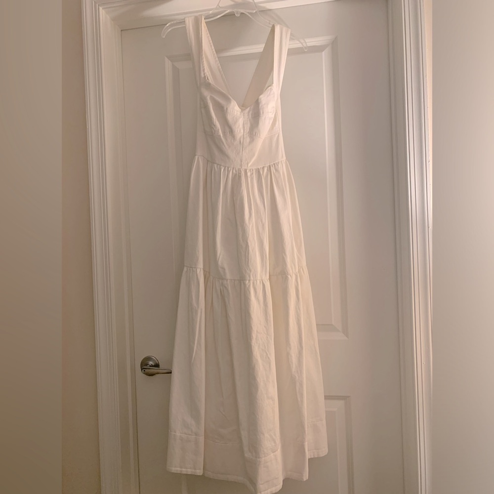 White denim summer dress. Brand new! Never worn before- tags still intact.